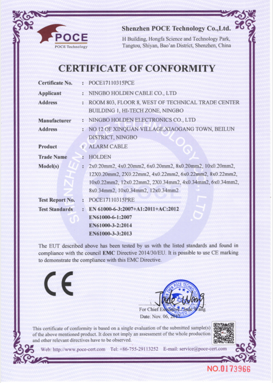 CE (Alarm cable)